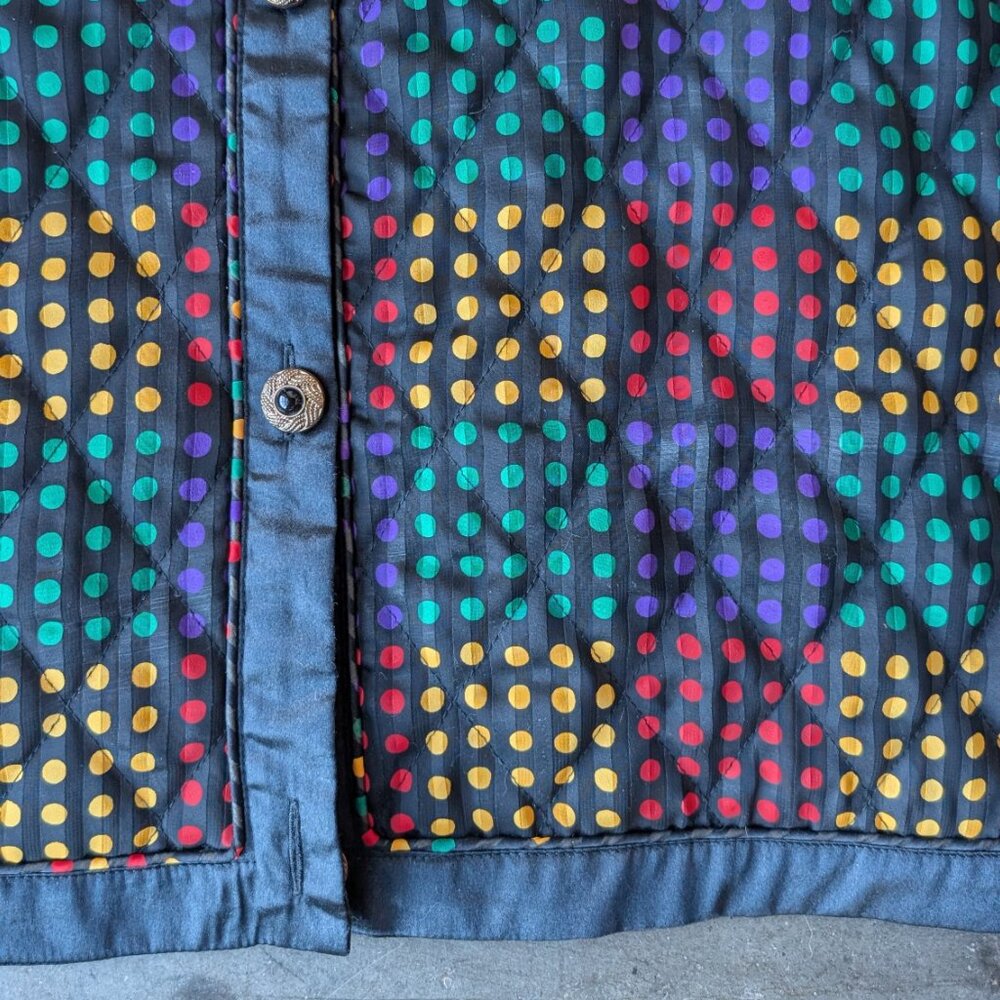 Vintage Montage Dimensions Colorful Rainbow Polka Dot Jacket and Skirt Set - Picture 5 of 13